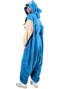 Adult Sonic The Hedgehog Cosplay Union Suit -Halloween Costumes sonic the hedgehog cosplay union suit alt 1