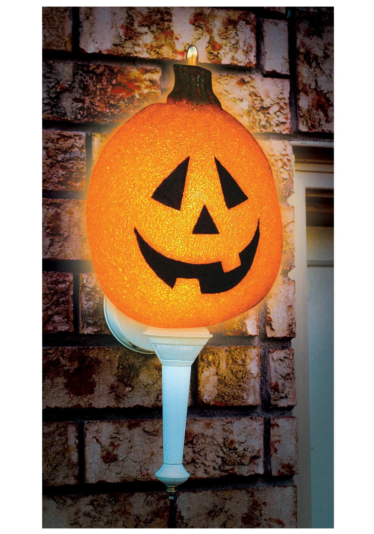 Sparkling Pumpkin Porch Light Cover Halloween Decoration 3 Sparkling Pumpkin Porch Light Cover Halloween Decoration
