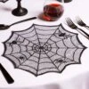 Black Spider Web Placemat Table Decoration -Halloween Costumes spider web placemat table decoration