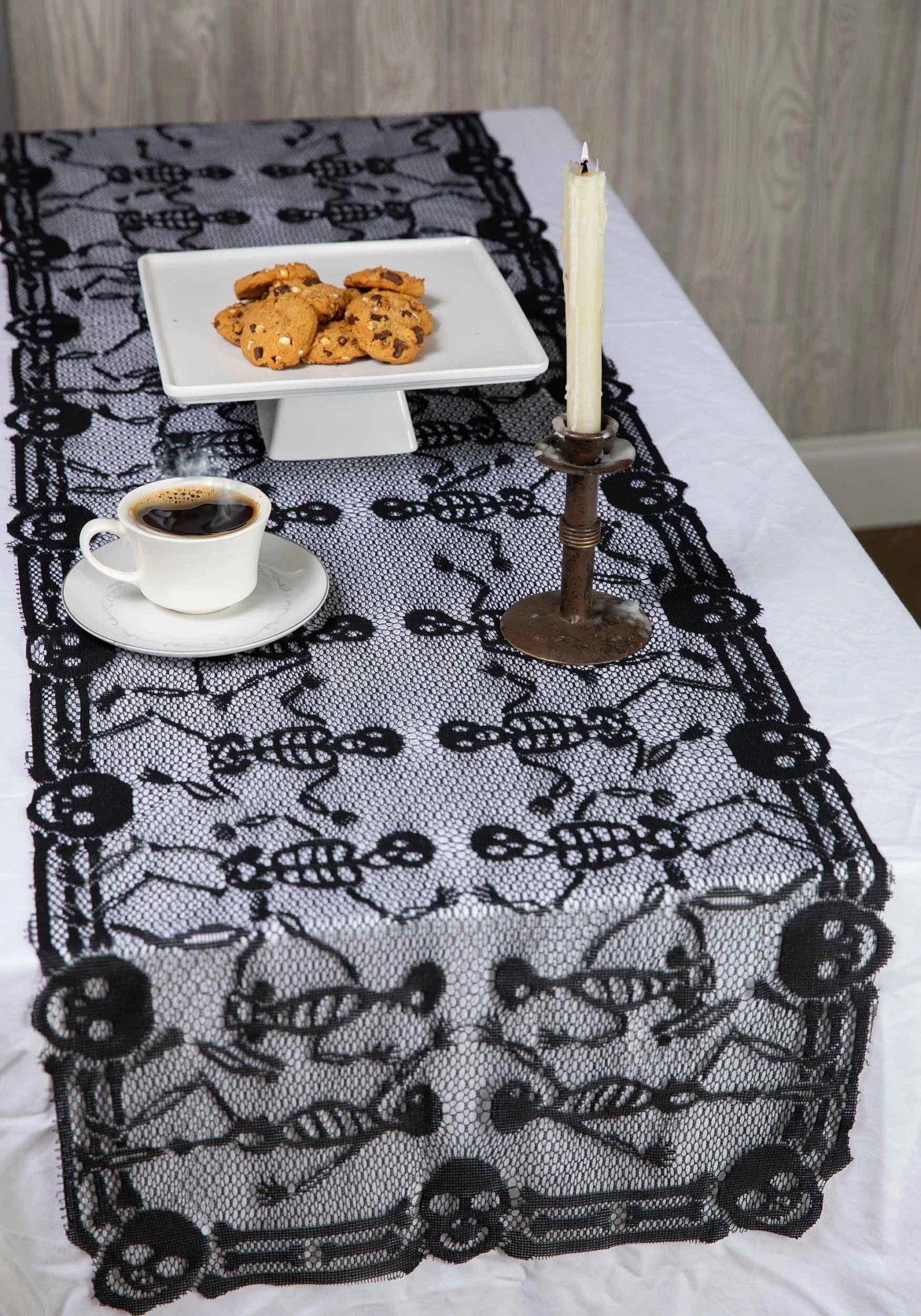 Spooky Skeletons Table Runner Halloween Decoration 3 Spooky Skeletons Table Runner Halloween Decoration