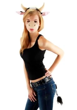 Cow Ears And Tail Set 9 Cow Ears And Tail Set -Halloween Costumes spotted cow ears and tail set alt 2