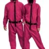 Disguise Squid Game Triangle Guard Adult Jumpsuit 1 Disguise Squid Game Triangle Guard Adult Jumpsuit -Halloween Costumes squid game adult triangle guard jumpsuit