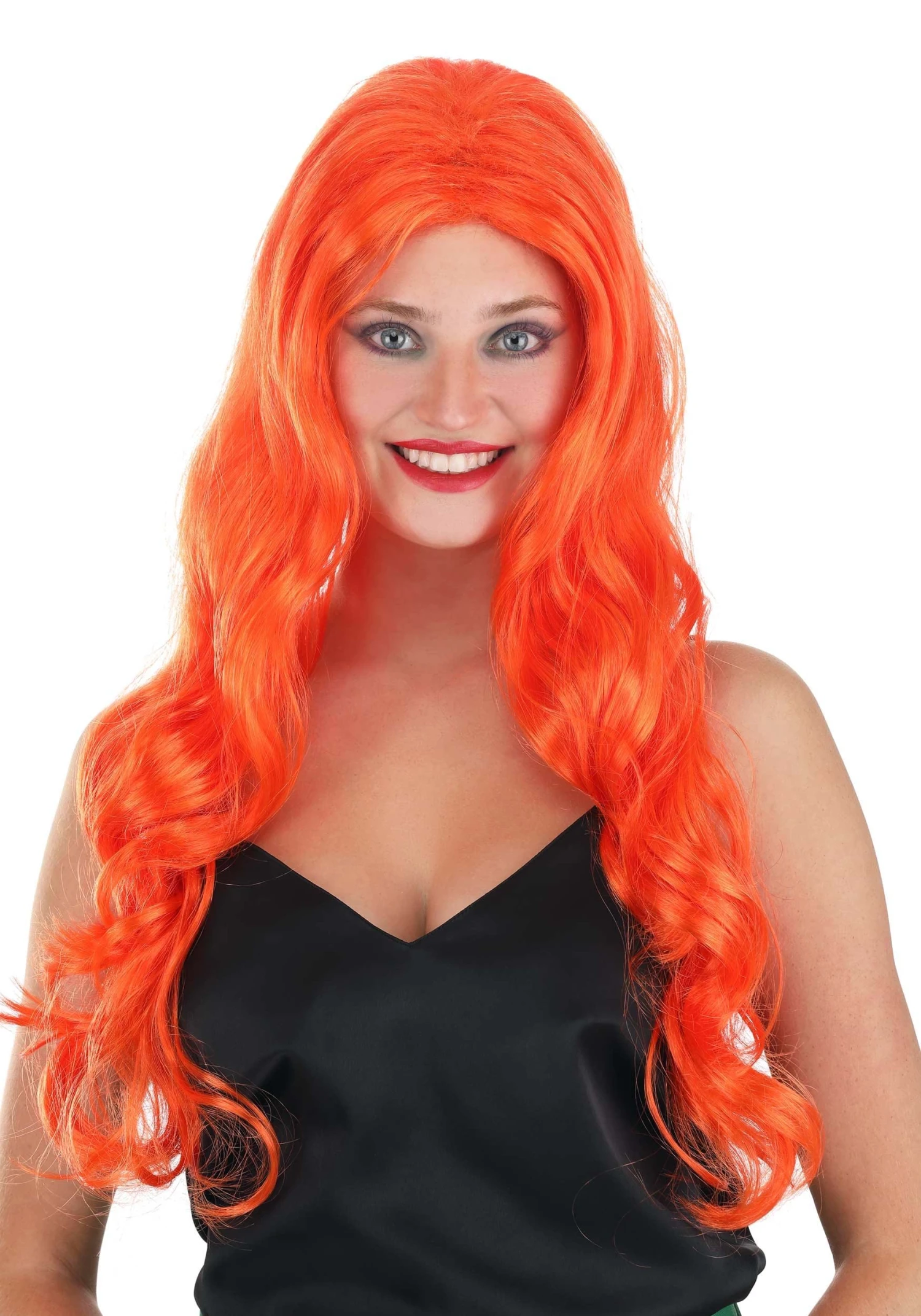 Long Wavy Orange Wig For Women 3 Long Wavy Orange Wig For Women