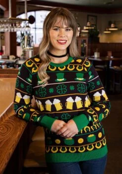 St Patrick's Fair Isle Adult Sweater -Halloween Costumes st patricks fair isle sweater alt 4