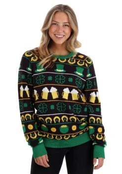 St Patrick's Fair Isle Adult Sweater -Halloween Costumes st patricks fair isle sweater alt 7