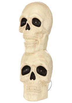 27.5" Sound Activated Double Stacked Skulls With Light Up Eyes Decoration 8 27.5" Sound Activated Double Stacked Skulls With Light Up Eyes Decoration -Halloween Costumes stacked sound activated skulls light up eyes prop alt 2