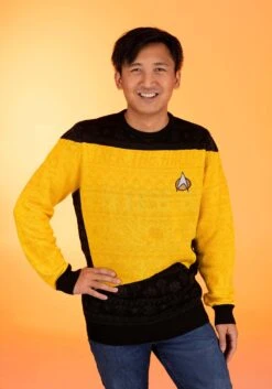 Yellow Star Trek Christmas Sweater