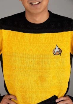 Yellow Star Trek Christmas Sweater -Halloween Costumes star trek yellow christmas sweater alt 4