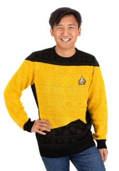 Yellow Star Trek Christmas Sweater -Halloween Costumes star trek yellow christmas sweater alt 6
