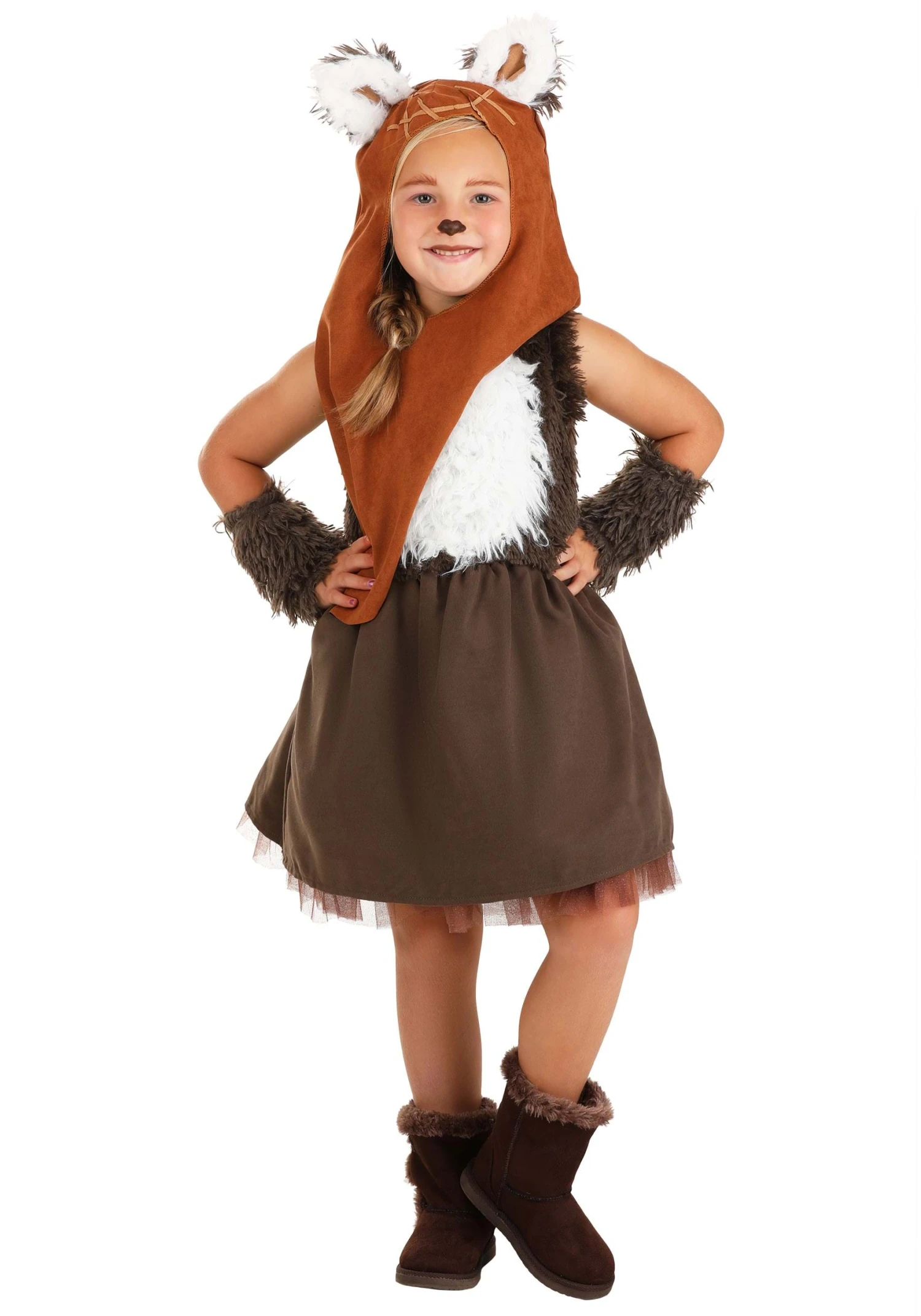 Star Wars Wicket Girls Dress Costume 3 Star Wars Wicket Girls Dress Costume - Image 2
