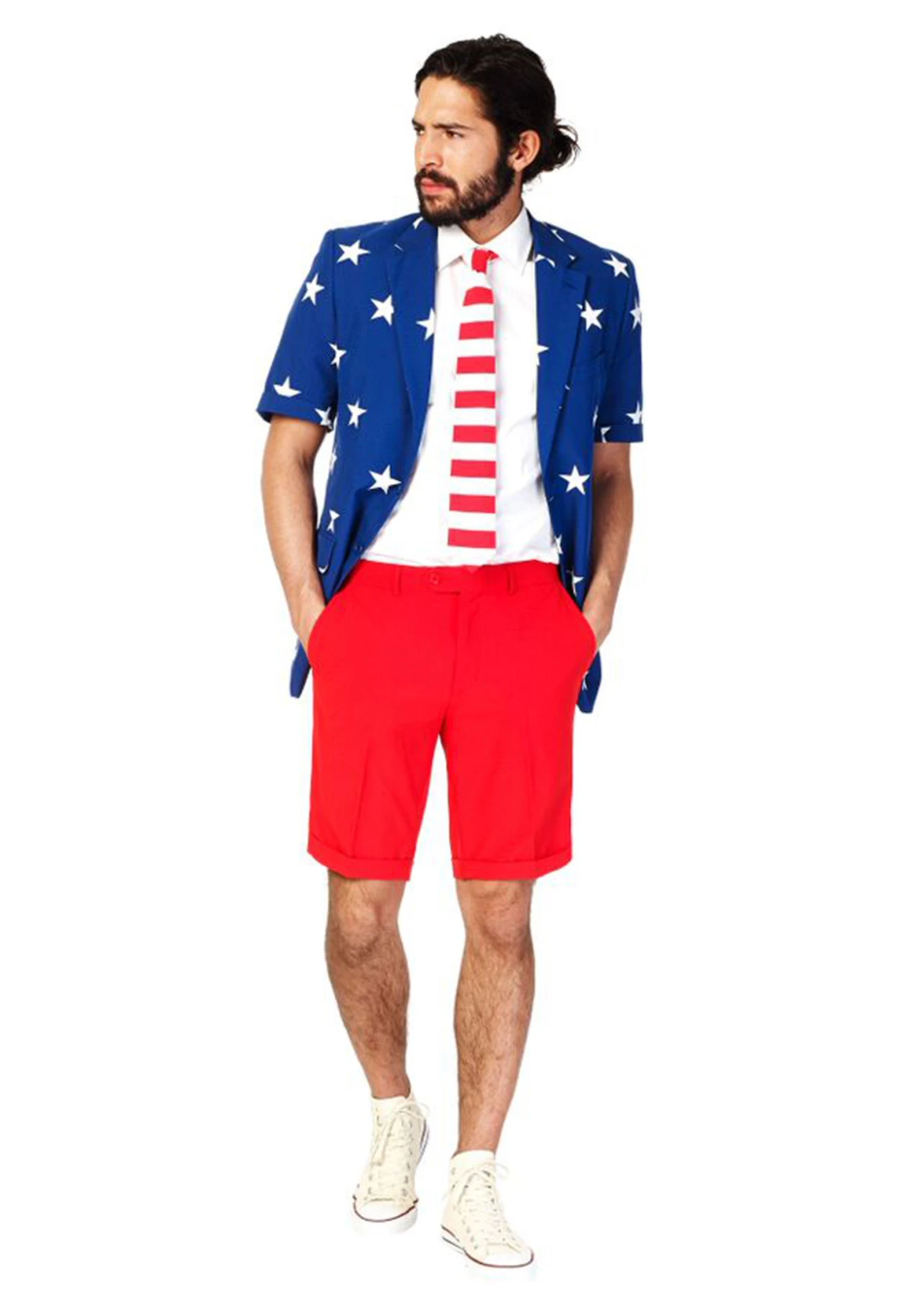 OppoSuits Men's Costume Stars & Stripes Summer Suit 3 OppoSuits Men's Costume Stars & Stripes Summer Suit