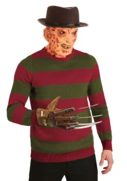 Striped Nightmare On Elm Street Freddy Sweater For Adults 29 Striped Nightmare On Elm Street Freddy Sweater For Adults -Halloween Costumes striped nightmare on elm street freddy sweater alt 10