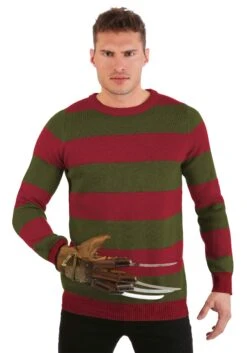 Striped Nightmare On Elm Street Freddy Sweater For Adults 23 Striped Nightmare On Elm Street Freddy Sweater For Adults -Halloween Costumes striped nightmare on elm street freddy sweater alt 5