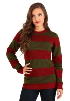Striped Nightmare On Elm Street Freddy Sweater For Adults 17 Striped Nightmare On Elm Street Freddy Sweater For Adults -Halloween Costumes striped nightmare on elm street freddy sweater alt 8
