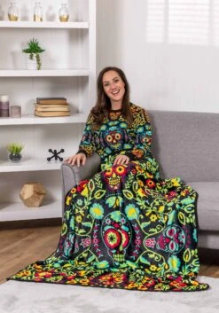 Sugar Skull Halloween Adult Sweater -Halloween Costumes sugar skull ugly halloween sweater alt 2