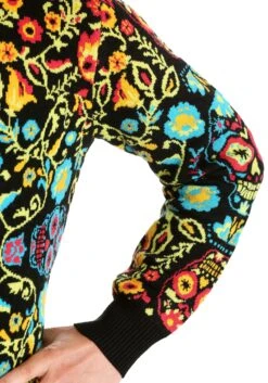 Sugar Skull Halloween Adult Sweater -Halloween Costumes sugar skull ugly halloween sweater alt 6