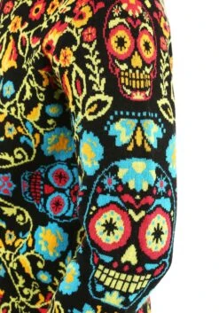Sugar Skull Halloween Adult Sweater -Halloween Costumes sugar skull ugly halloween sweater alt 7