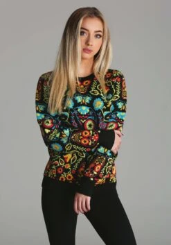 Sugar Skull Halloween Adult Sweater -Halloween Costumes sugar skull ugly halloween sweater alt 8