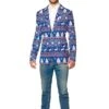Suitmeister Nordic Christmas Blue Blazer -Halloween Costumes suitmeister christmas blue nordic blazer