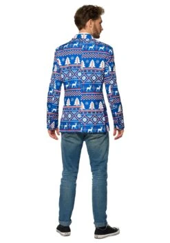 Suitmeister Nordic Christmas Blue Blazer -Halloween Costumes suitmeister christmas blue nordic blazer alt 1
