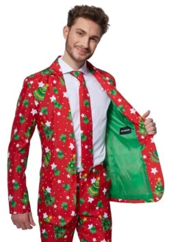 Suitmeister Red Christmas Tree & Stars Suit 8 Suitmeister Red Christmas Tree & Stars Suit -Halloween Costumes suitmeister christmas tree stars red suit alt 2