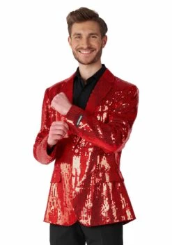 Suitmeister Sequins Red Blazer For Men 9 Suitmeister Sequins Red Blazer For Men -Halloween Costumes suitmeister sequins red mens blazer alt 2