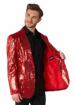 Suitmeister Sequins Red Blazer For Men 11 Suitmeister Sequins Red Blazer For Men -Halloween Costumes suitmeister sequins red mens blazer alt 3