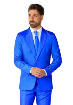Men's Suitmeister Solid Blue Suit -Halloween Costumes suitmeister solid blue alt 1