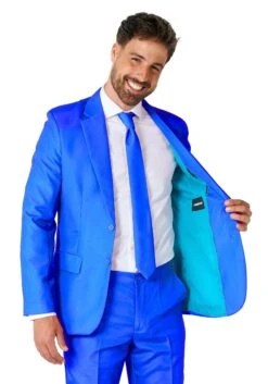 Men's Suitmeister Solid Blue Suit -Halloween Costumes suitmeister solid blue alt 2