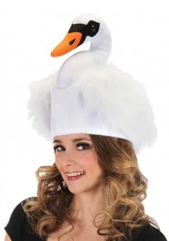 Adult Swan Plush Costume Hat