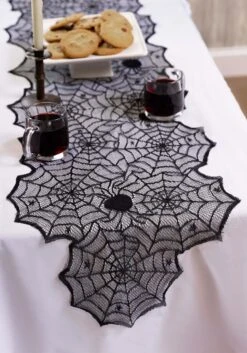 Swarm Of Spider Webs Table Runner Decoration