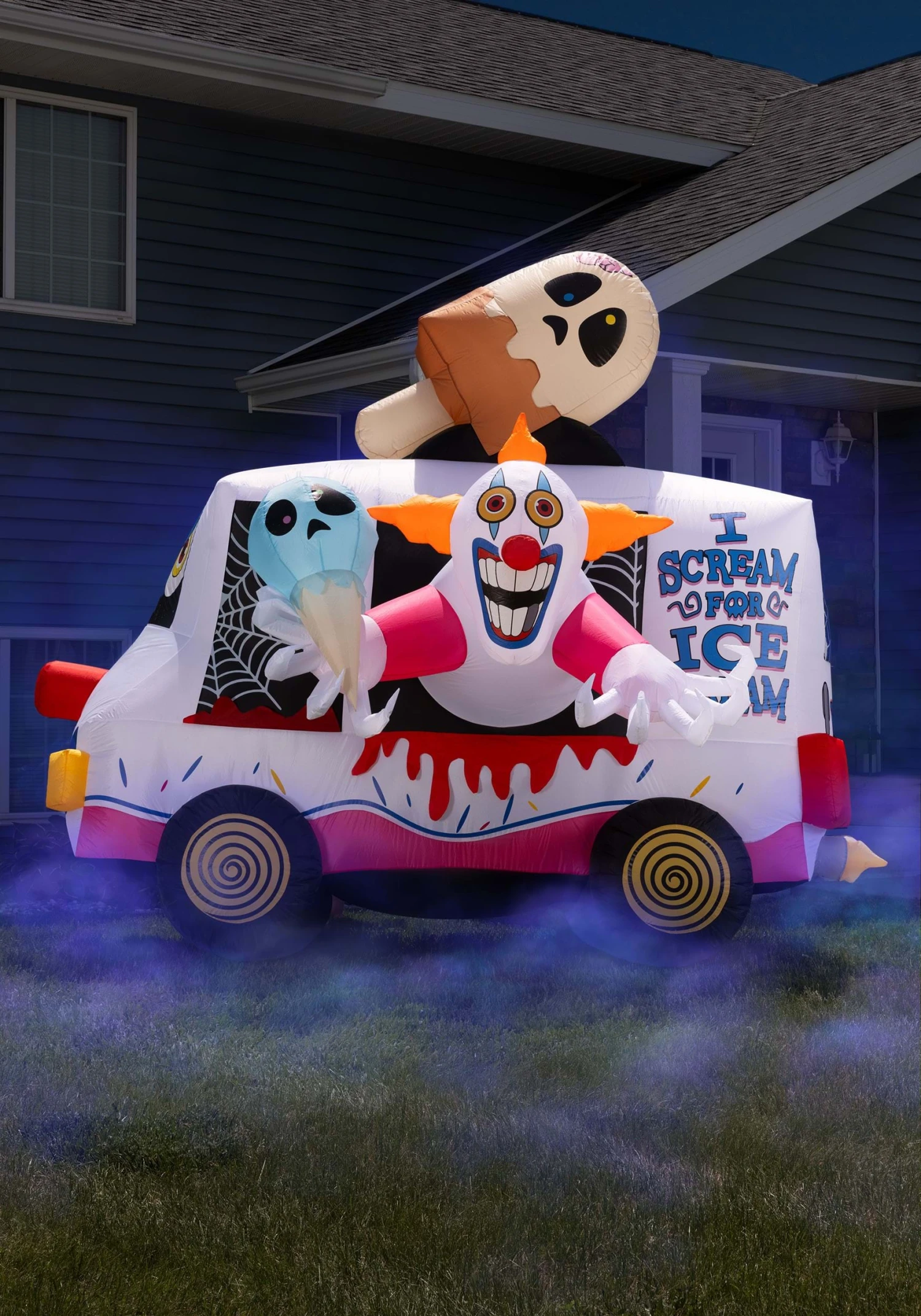 8FT Inflatable Killer Evil Clown Sweet Shrieks Ice Cream Truck Halloween Decoration 3 8FT Inflatable Killer Evil Clown Sweet Shrieks Ice Cream Truck Halloween Decoration