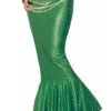 Teal Mermaid Long Tail Skirt Costume -Halloween Costumes teal mermaid long tail skirt
