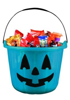 Fun World Teal Trick And Treat Pumpkin Halloween Bucket