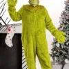 Plus Size The Grinch Adult Deluxe Jumpsuit With Latex Mask