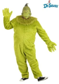 Plus Size The Grinch Adult Deluxe Jumpsuit With Latex Mask 13 Plus Size The Grinch Adult Deluxe Jumpsuit With Latex Mask -Halloween Costumes the grinch adult plus deluxe jumpsuit with latex m alt 5