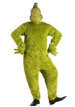 Adult The Grinch Plus Size Santa Deluxe Jumpsuit With Mask 12 Adult The Grinch Plus Size Santa Deluxe Jumpsuit With Mask -Halloween Costumes the grinch santa adult plus size deluxe costume alt 2