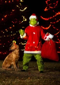 Adult The Grinch Plus Size Santa Deluxe Jumpsuit With Mask 9 Adult The Grinch Plus Size Santa Deluxe Jumpsuit With Mask -Halloween Costumes the grinch santa adult plus size deluxe costume alt 5