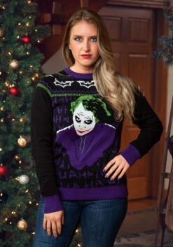 The Joker Dark Knight Ugly Christmas Sweater For Adults 16 The Joker Dark Knight Ugly Christmas Sweater For Adults -Halloween Costumes the joker dark knight ugly christmas sweater alt 10