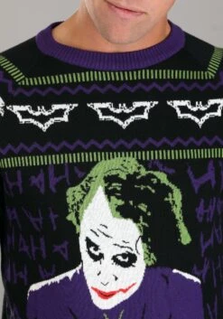The Joker Dark Knight Ugly Christmas Sweater For Adults 12 The Joker Dark Knight Ugly Christmas Sweater For Adults -Halloween Costumes the joker dark knight ugly christmas sweater alt 2