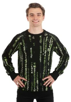 Adult The Matrix Ugly Sweater 10 Adult The Matrix Ugly Sweater -Halloween Costumes the matrix ugly sweater alt 2