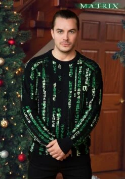Adult The Matrix Ugly Sweater 8 Adult The Matrix Ugly Sweater -Halloween Costumes the matrix ugly sweater alt 4
