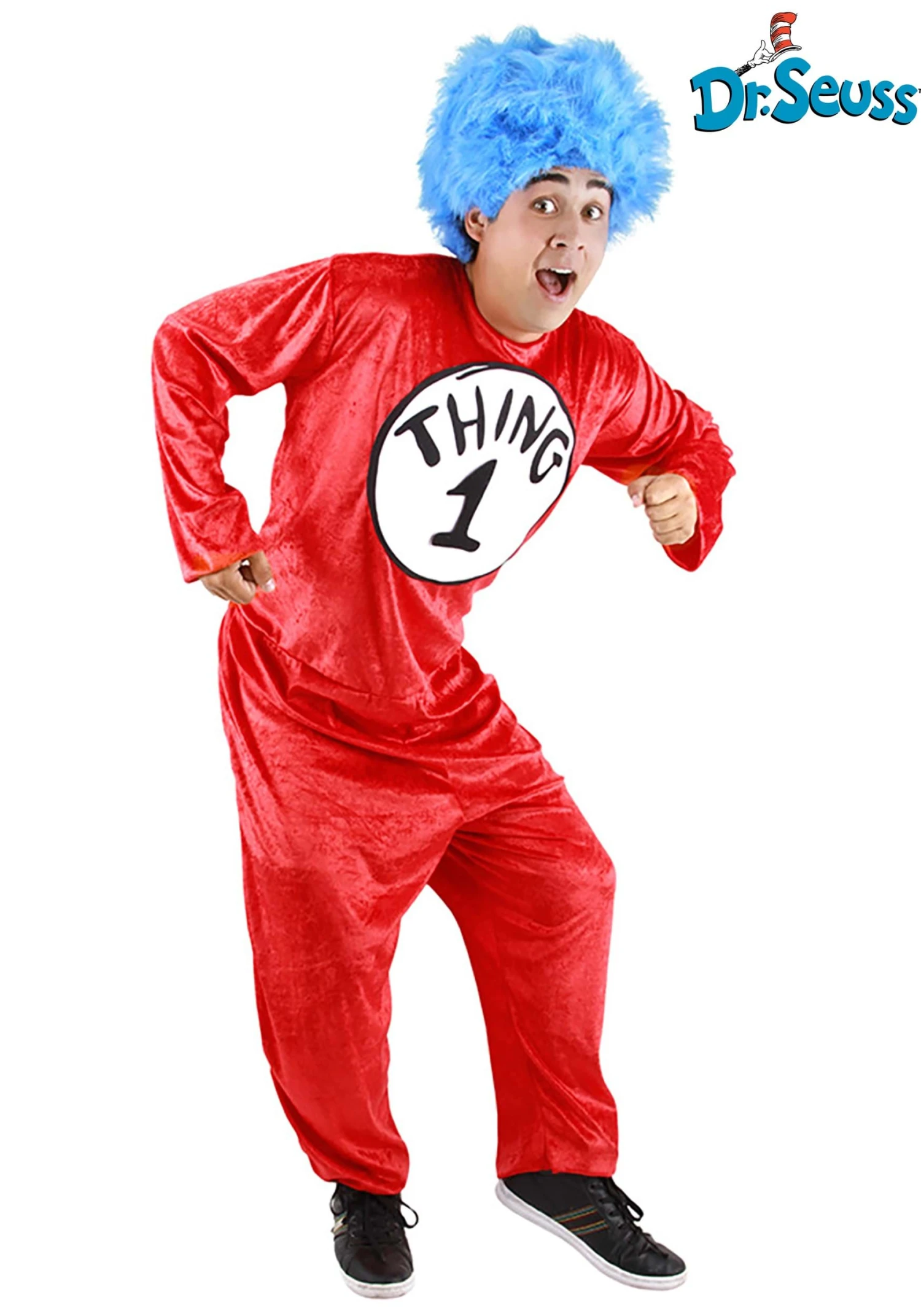 Adult Plus Size Thing 1 & Thing 2 Halloween Costume 3 Adult Plus Size Thing 1 & Thing 2 Halloween Costume