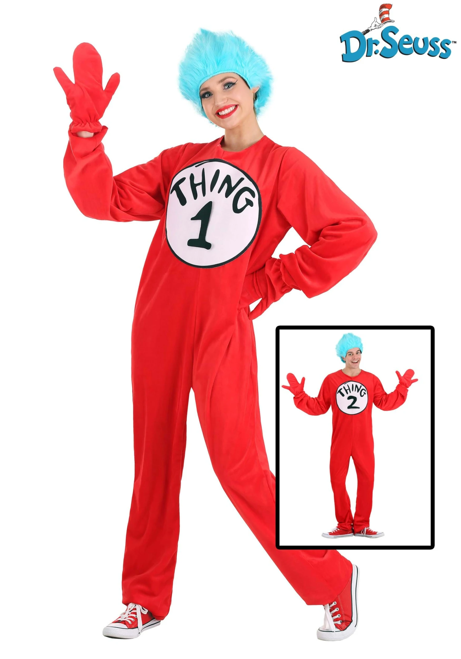 Thing 1 And Thing 2 Adult Costume 3 Thing 1 And Thing 2 Adult Costume