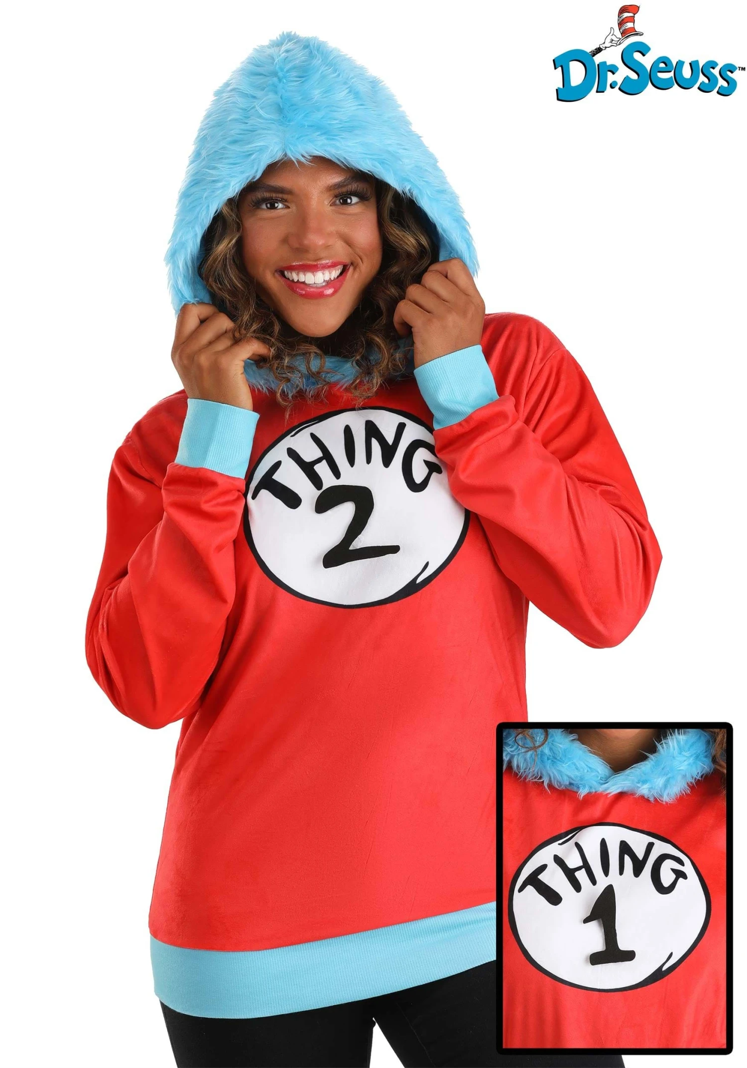 Adult Dr. Seuss Thing 1 & 2 Hoodie Costume Top 3 Adult Dr. Seuss Thing 1 & 2 Hoodie Costume Top