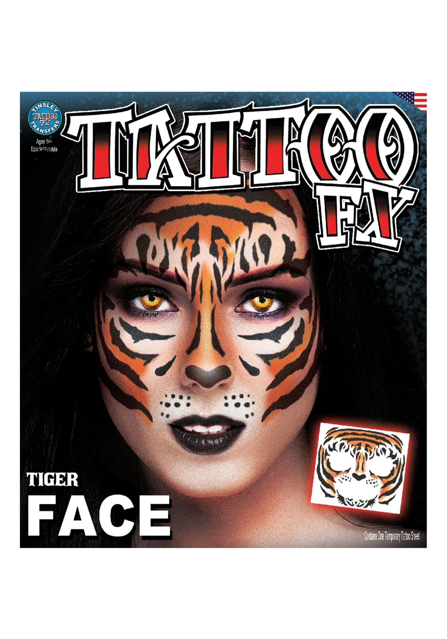 Temporary Tiger Face Tattoo 3 Temporary Tiger Face Tattoo