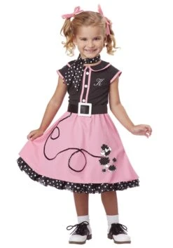 Girl's 50's Poodle Cutie Toddler Costume Dress