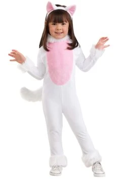 Toddler Big Tailed White Cat Costume