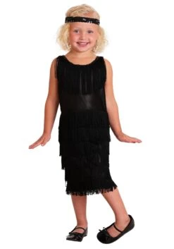 Black Flapper Toddler Costume Dress -Halloween Costumes toddler black flapper dress costume