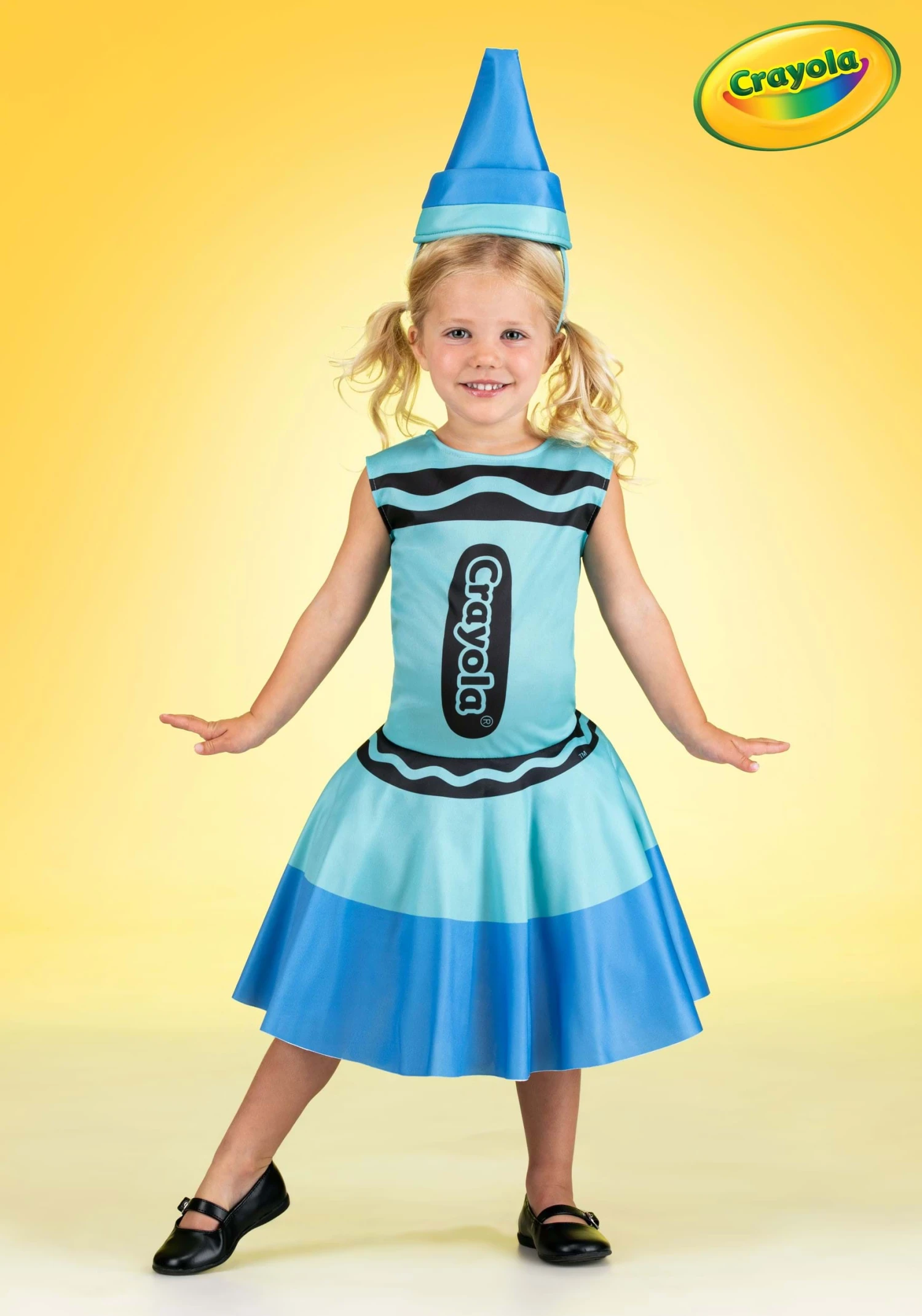 Girl's Toddler Blue Crayon Costume Dress 3 Girl's Toddler Blue Crayon Costume Dress